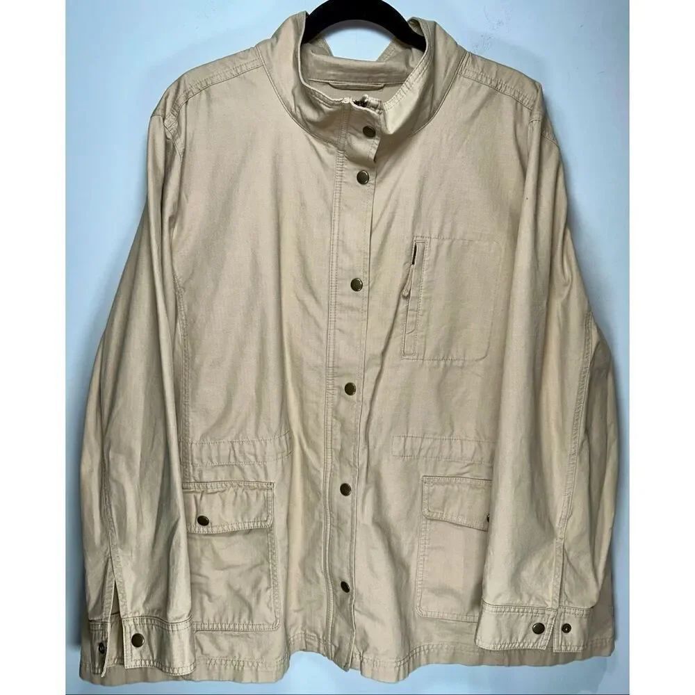 Talbots Plus women's tan khaki utility jacket size 3x